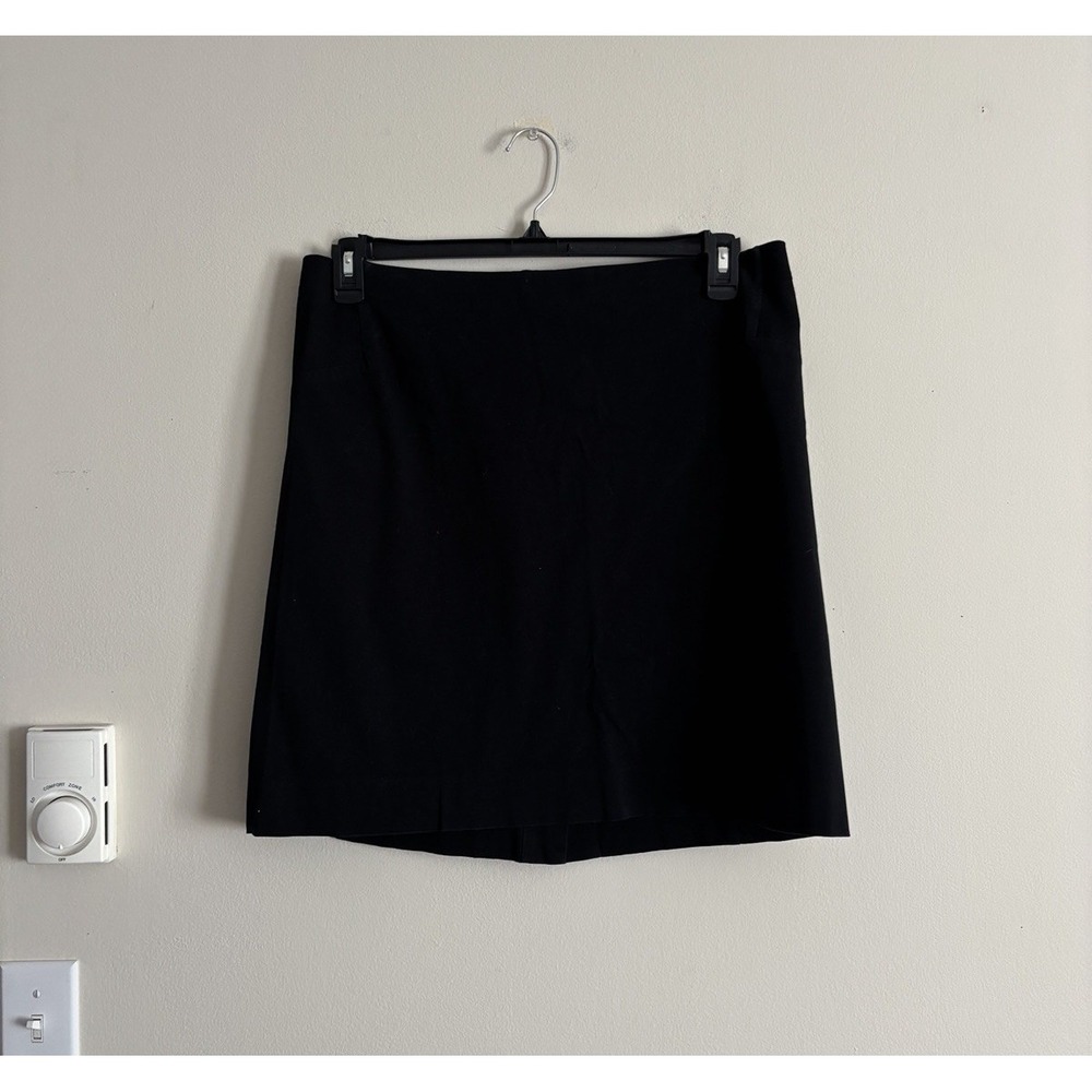 Chicos Skirt Size 2 Large Classic‎ Black Stretch Casual Office Preppy Business